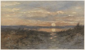 Paesaggio con tramonto